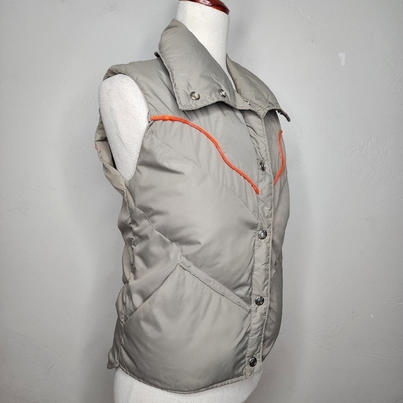 VTG 80s Obermeyer Women's Goose Down Tan Carson Vest Size Small - Picture 10 of 14